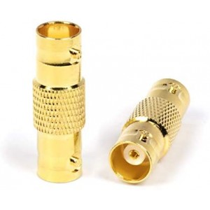 Gold BNC Connectors, Female to Female Coupler - 100 Pack - (Barrel Connector) Adapter for Security Camera CCTV, SDI, HD-SDI