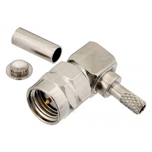 RT SMA Male Right Angle Connector Crimp/Solder Attachment For ET-RG174, ET-RG316, ET-RG188