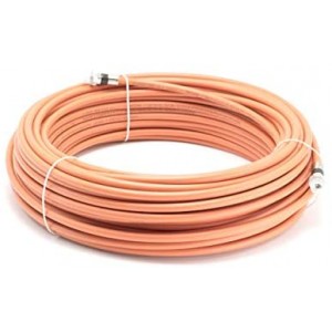 150 Feet Direct Burial Coaxial Cable ET-RG6 Coax Cable Rubber Boot - Outdoor Connectors - (Orange) - Designed for Waterproof and to Be Buried