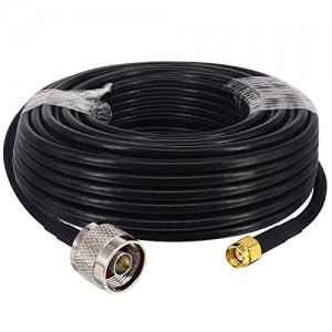49.2Ft/15M N Type Male to RP-SMA Male (Hole) WiFi Antenna Coax Cable Ultra Low Loss ET-RG58 Cable 50 ohm Pigtail Jumper