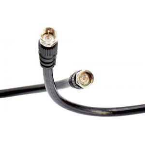 Coaxial Cable (Coax Cable) 100ft with Easy Grip Connector Caps - Black - 75 Ohm ET-RG6 F-Type Coaxial TV Cable - 100 Feet Black