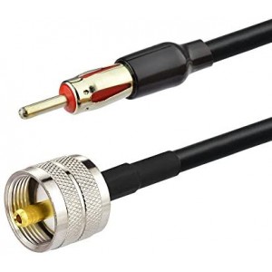 PL259 UHF Male to Motorola AM/FM Male Plug Extension Lead 12 inches Coax ET-RG58 for Radio Antenna Receiver