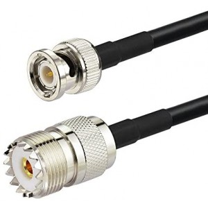 UHF Female SO239 to BNC Male Adapter ET-RG58 Antenna Jumper Cable 3 Feet for Handheld CB Radio, Amateur Radio, Ham Radio, Radio Scanner