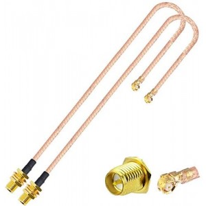 RP-SMA Female to IPX IPEX U.FL ET-RG178 RP-SMA WiFi Antenna WiFi Aerial Antenna Adapter Cable 30cm Pack of 2