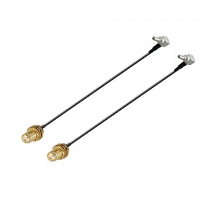 2PCS SMA Female to CRC9 Male Angled Adapter 90 Degree 4G Antenna Extension Cable RF Coaxial Pigtail ET-RG174 15CM/6In