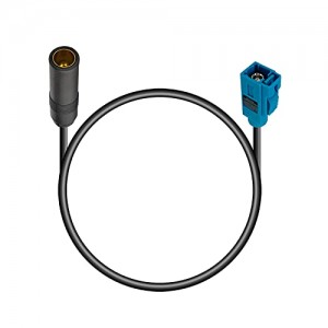 Fakra Z Female to DIN Female Adapter Cable ET-RG174 20CM/7.9IN for Car Radio Car Stereo FM AM Head Unit CD Media Player Receiver