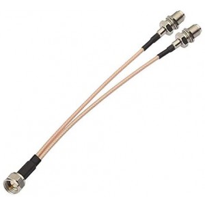 F-Type Splitter ET-RG6 Cable F Male to F Dual Female Splitter Cable 3 Way Splitter V-Type F Type TV Adaptation Splitter Cable Satellite 15cm(6 inch)