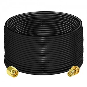 RPSMA Cable ET-RG58 65.6 FT(20M) Reverse Polarity SMA Female to Male Extension Cable 50ohm for RF Radio WiFi Antenna GPS Low Loss Antenna Cable