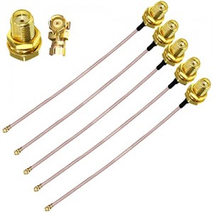 SMA IPX 5 Pack 6inch SMA Female to IPEX RF Coax Adapter ET-RG178 Pigtail SMA Female to IPX Cable Mini PCI Extension Cable