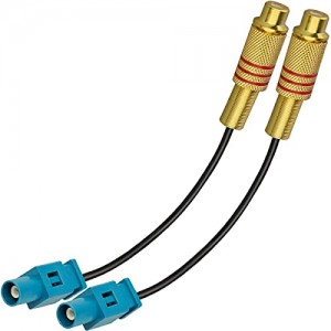 2 Pack 6inch Fakra Z Waterblue Male to RCA Female Pigtail Jumper Coaxial Cable for Car DVD Extension Cable ET-RG174 RF Coax Cable
