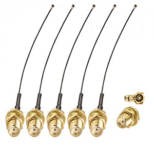 5 pcs 6inch SMA Female to U.fl/IPX Extension Cable SMA Female Jack Bulkhead to IPEX WiFi Antenna 0.81mm IPX SMA Pigtail Cable